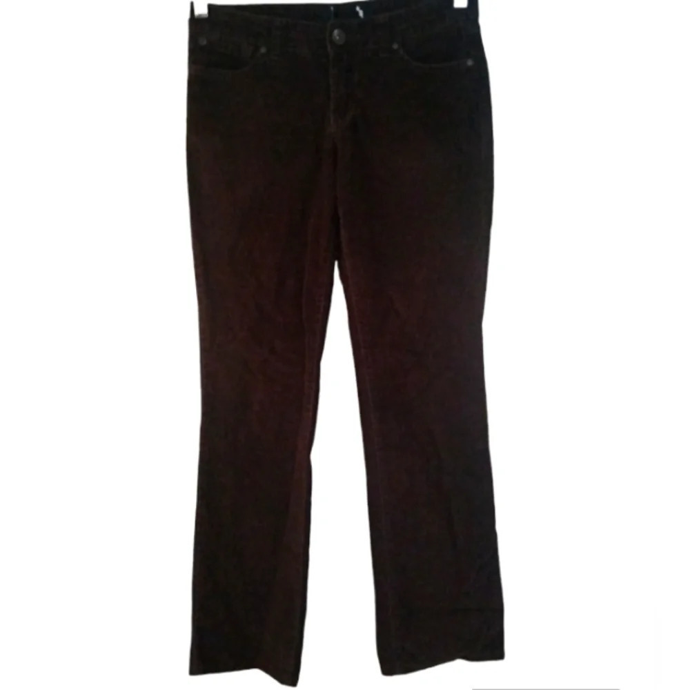 Nine West Women's Santa Monica Straight Chocolate Brown Corduroy Pants Size 4